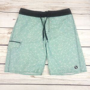 Ezekiel blue geometrical print swim shorts size 32